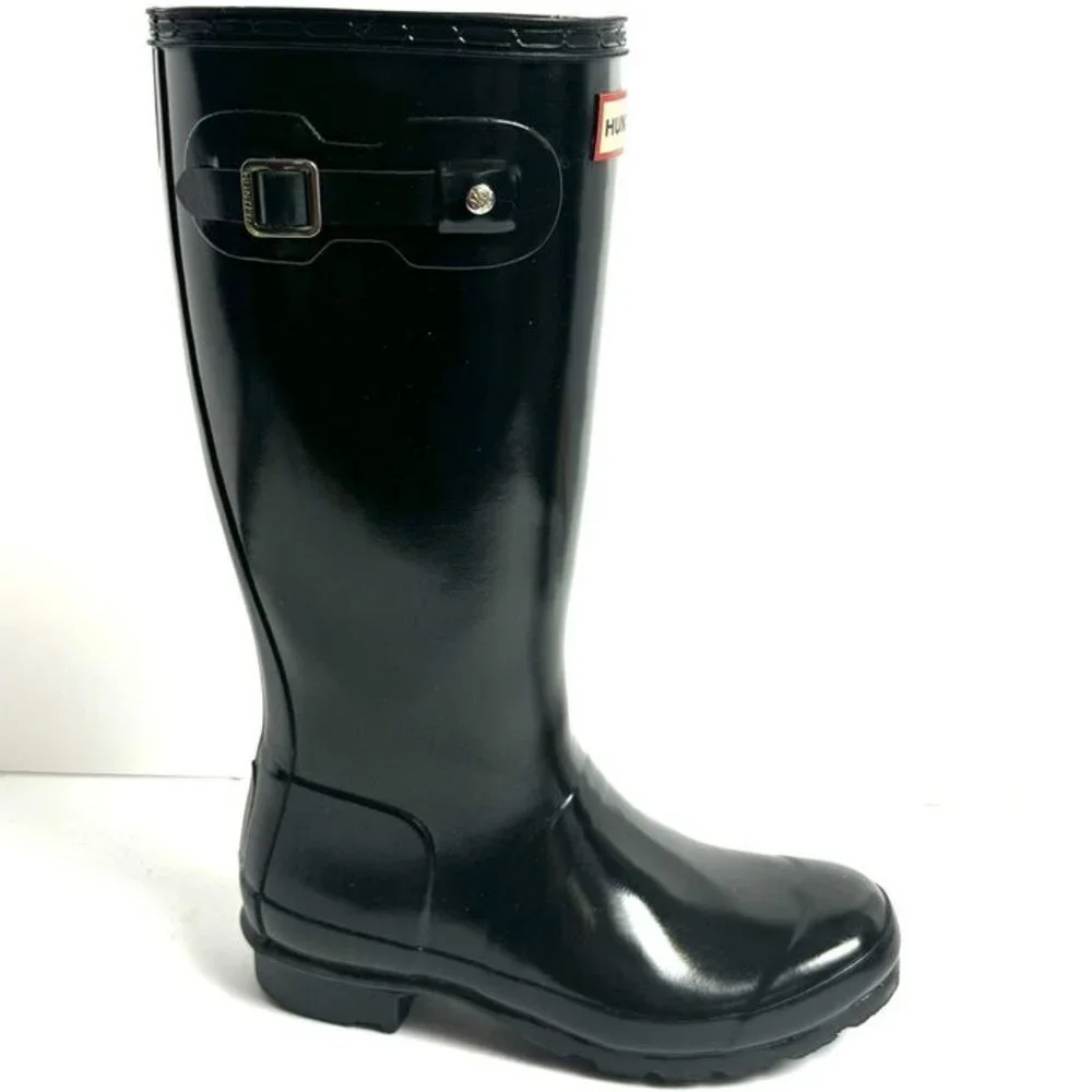 Hunter Original Gloss Rain Boot Black Size 4 M Boys